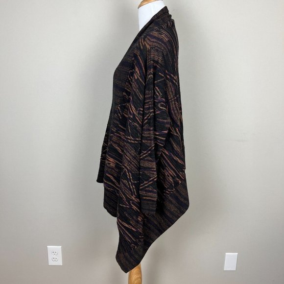 Soft Surroundings Cardigan Sweater Large Cascade Draped Wool Cotton Texture Knit - Picture 7 of 10